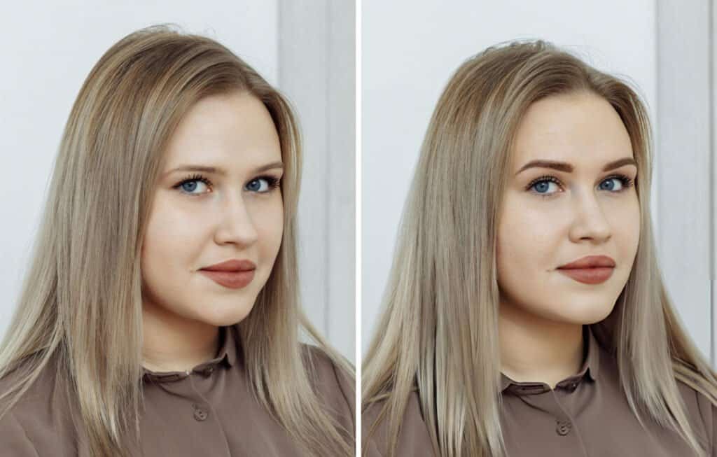 eyebrow pencil before and after result